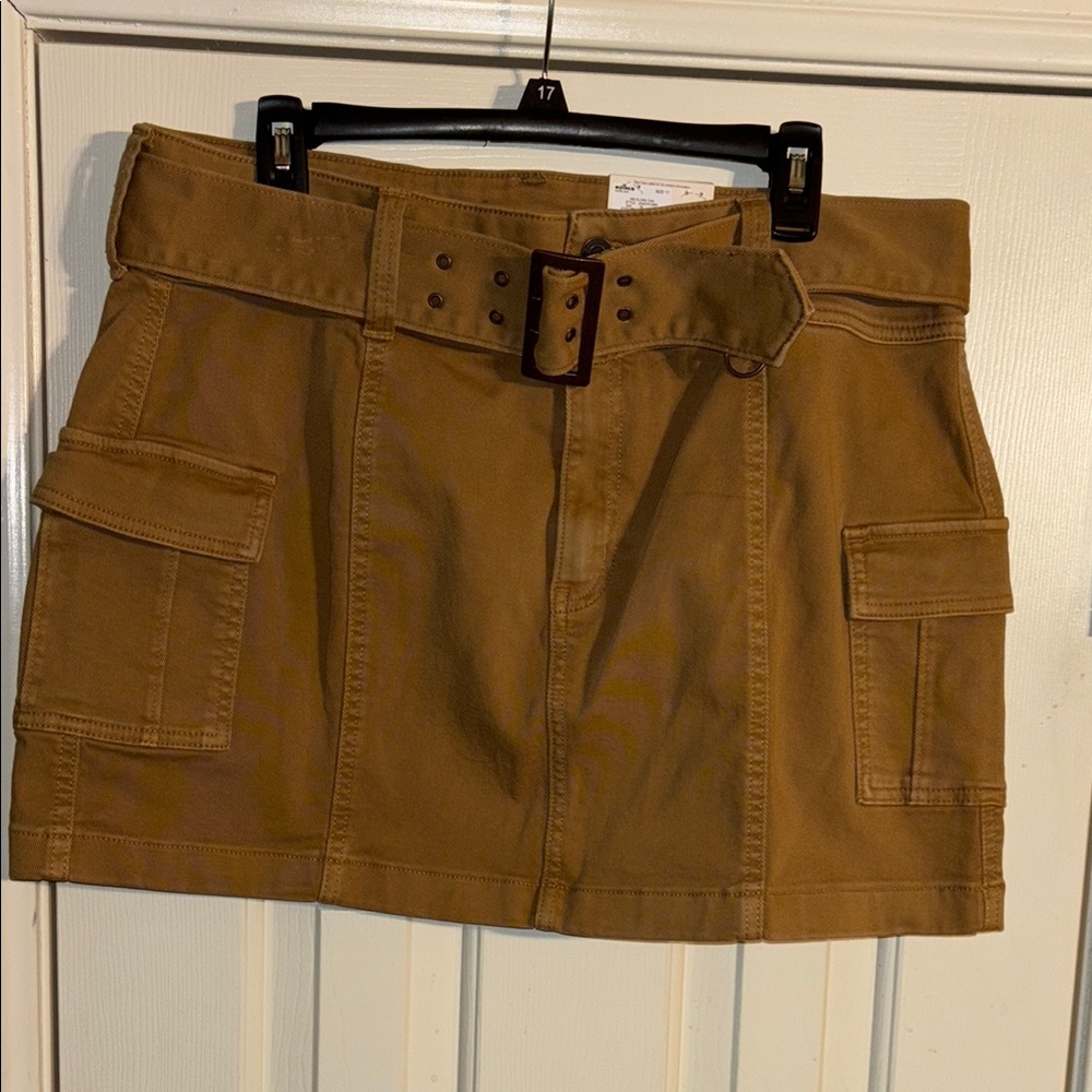 SO Brown High Rise Utility Skirt Size 17 NWT